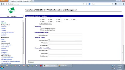 Digi TransPort Tech: Using the Event Log and Packet Analyser